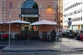 Waiter working in a street cafe in Rome, Italy