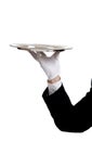 Waiters Arm holding a serving tray Royalty Free Stock Photo