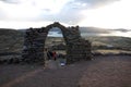 Waiting for a beautiful colourful sunset over Lake Titicaca. Royalty Free Stock Photo