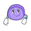 Waiting blueberry roll cake mascot cartoon