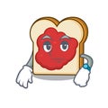 Waiting bread with jam mascot cartoon