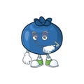 Waiting cartoon sweet blueberry character on white background