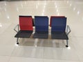 Waiting chairs at I Gusti Ngurah Rai airport in Bali Royalty Free Stock Photo