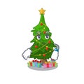 Waiting christmas tree toy shaped a character