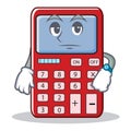 Waiting cute calculator character cartoon