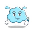 Waiting cute cloud character cartoon
