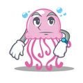 Waiting cute jellyfish character cartoon