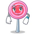 Waiting cute lollipop character cartoon