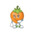 Waiting cute persimmon cartoon style with mascot