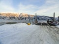 Waiting for Fjord1 Fylkesbaatane ferry in Vangsnes to Dragsvik, Norway Royalty Free Stock Photo