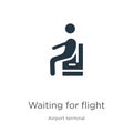 Waiting for flight icon vector. Trendy flat waiting for flight icon from airport terminal collection isolated on white background Royalty Free Stock Photo