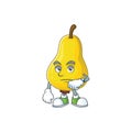 Waiting fresh pear on the cartoon character