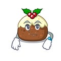 Waiting fruit cake mascot cartoon