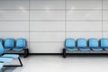 Waiting hall with blue chairs Royalty Free Stock Photo