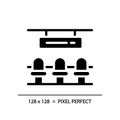 Waiting hall pixel perfect black glyph icon Royalty Free Stock Photo