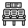 waiting hall seats airport line icon vector illustration Royalty Free Stock Photo