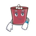 Waiting hot chocolate mascot cartoon Royalty Free Stock Photo