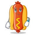 Waiting Hot Dog Cartoon Character Royalty Free Stock Photo