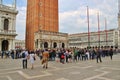 Waiting line on Saint Mark`s Square, Venice, Italy. Royalty Free Stock Photo