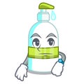 Waiting liquid soap in the cartoon shape