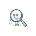 Waiting magnifying glass cartoon character with mascot Royalty Free Stock Photo