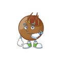 Waiting medlar fruits cartoon character for design logo