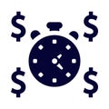 waiting, money, clock, time, time on money icon