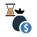 waiting, money, hourglass, currency waiting icon