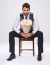 Waiting for my Valentine. Studio shot of a handsome and well-dressed young man. Royalty Free Stock Photo