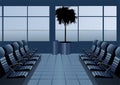 Waiting room airport. blue. Royalty Free Stock Photo