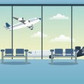 waiting room airport plane Royalty Free Stock Photo