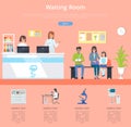 Waiting Room Hospital Service Vector Illustration