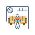 Color illustration icon for Waiting room, appointment and lobby