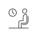 Waiting room line icon