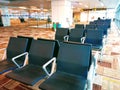 Waiting room seating arrangements chairs at Indhira gandhi international airport new Delhi igi airport Royalty Free Stock Photo