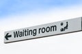 Waiting Room Sign Isolated against Sky Background Royalty Free Stock Photo