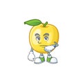 Waiting shape golden apple fruits for character mascot