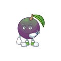 Waiting star apple character in cartoon mascot