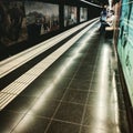 Waiting subway in station