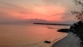 Waiting sunrise in the morning in gili trawangan Royalty Free Stock Photo