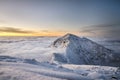 Waiting for sunrise in winter time with beautiful sky Royalty Free Stock Photo