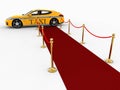 Waiting Taxi limousine on a red carpet