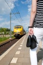 Waiting at the train Royalty Free Stock Photo