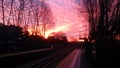 Waiting for the train in a winter evening Royalty Free Stock Photo