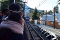 Waiting for the Tram in Hakone Japan