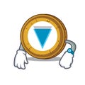 Waiting Verge coin mascot cartoon