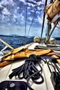 Waiting for the wind, Greece. Royalty Free Stock Photo