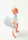 Waiting for wonder. Cute valentines cupid or cherub baby. Baby angel. Adorable little angel boy. Little boy with angel