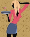 Waitress with cocktail