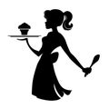 Waitress with cupcake